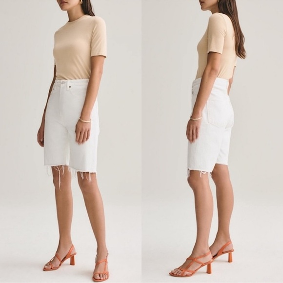 Agolde 90’s white button fly jeans shorts 37355 - Picture 1 of 13